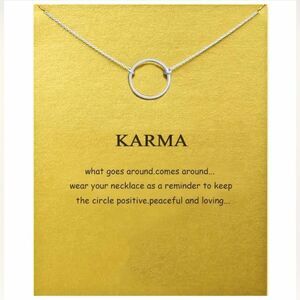 NEW … Silver “Karma” Necklace With Inspirational Card